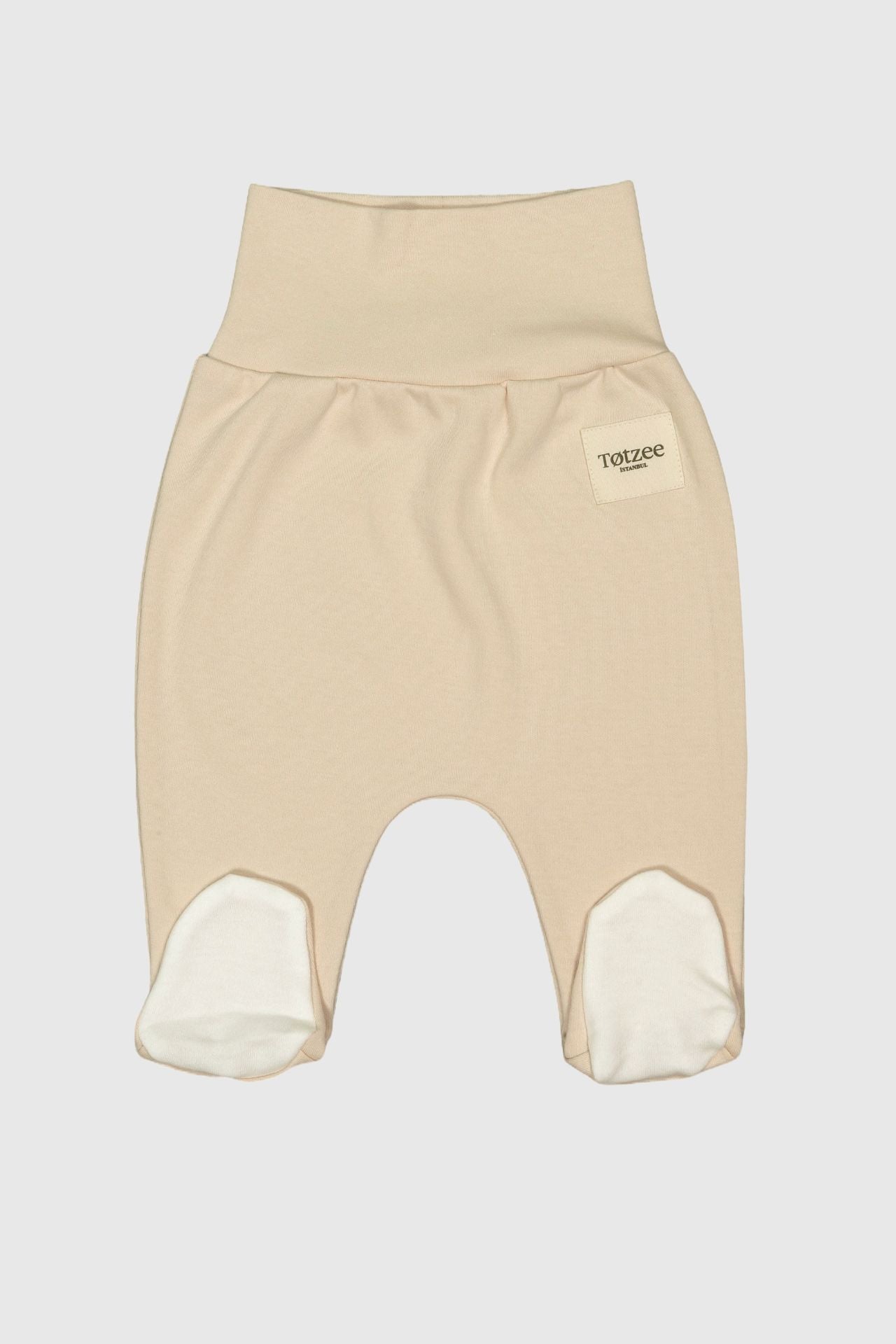 Totzee; Yüksek Bel Basic Patikli Pantolon Kahve Köpüğü; High Waist Basic Footed Trousers Coffee Foam