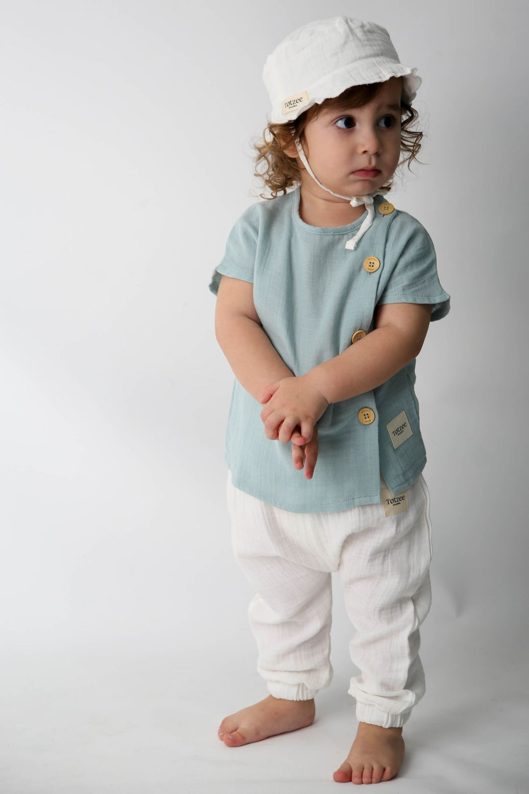 Totzee; Müslin Balon Pantolon Ekru; Muslin Balloon Trousers Ecru