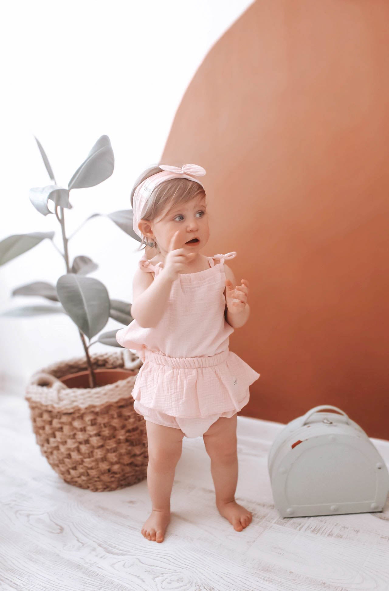 Totzee; Müslin Etekli Şort Pembe; Müslin Bloomer Skirt Pink
