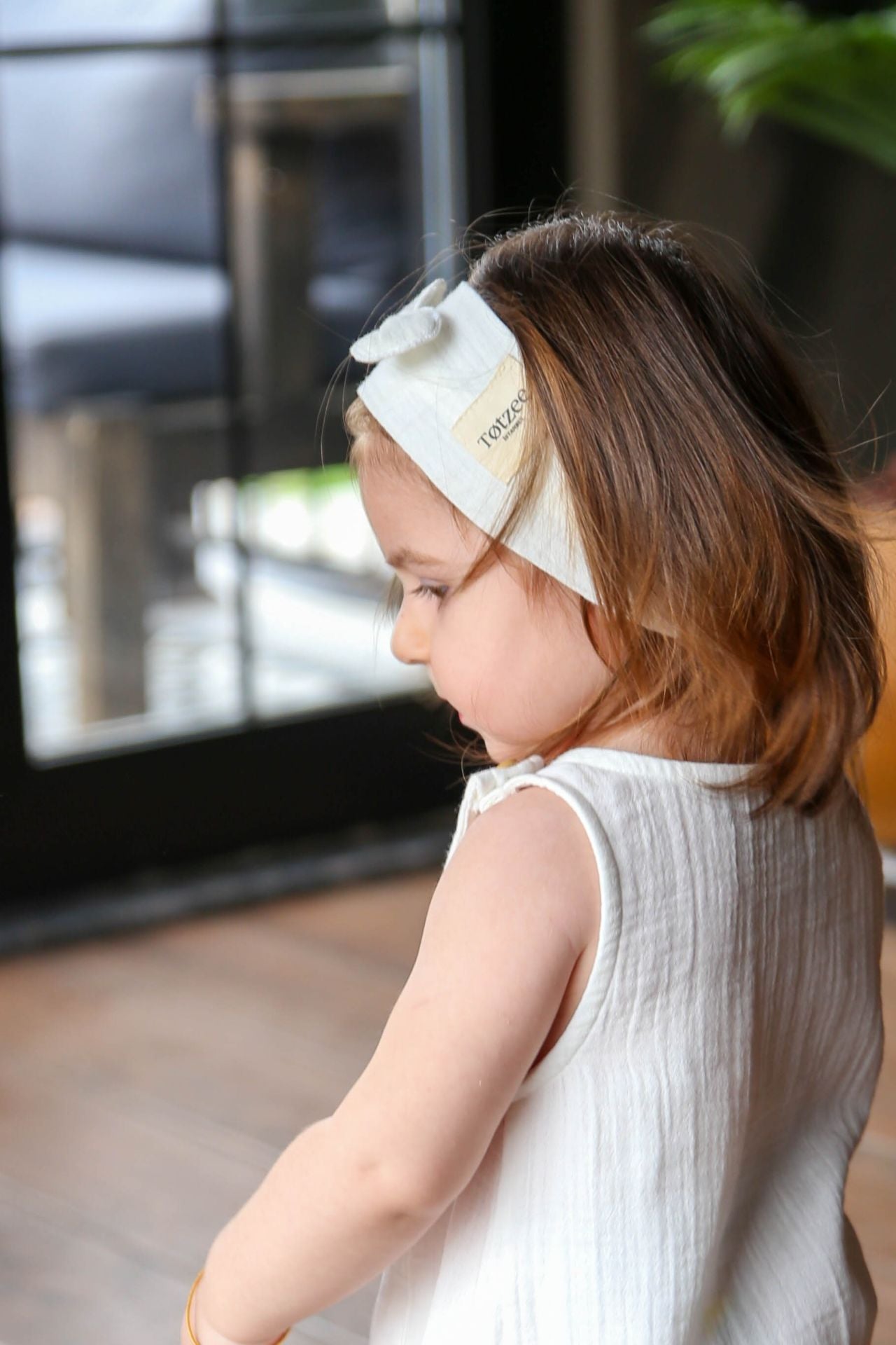 Totzee; Müslin Fiyonklu Saç Bandı Ekru; Muslin Bow Headband Ecru