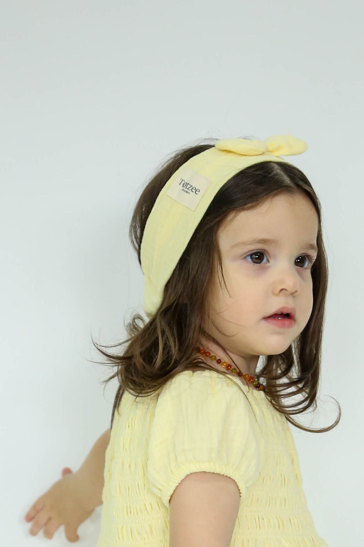 Totzee; Müslin Fiyonklu Saç Bandı Yaz Işığı; Muslin Bow Headband Sunlit Summer