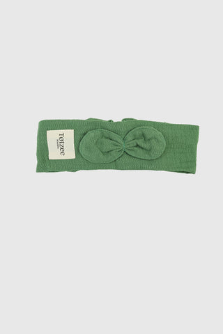 Totzee; Müslin Fiyonklu Saç Bandı Çimen Yeşili; Muslin Bow Headband Irish Green