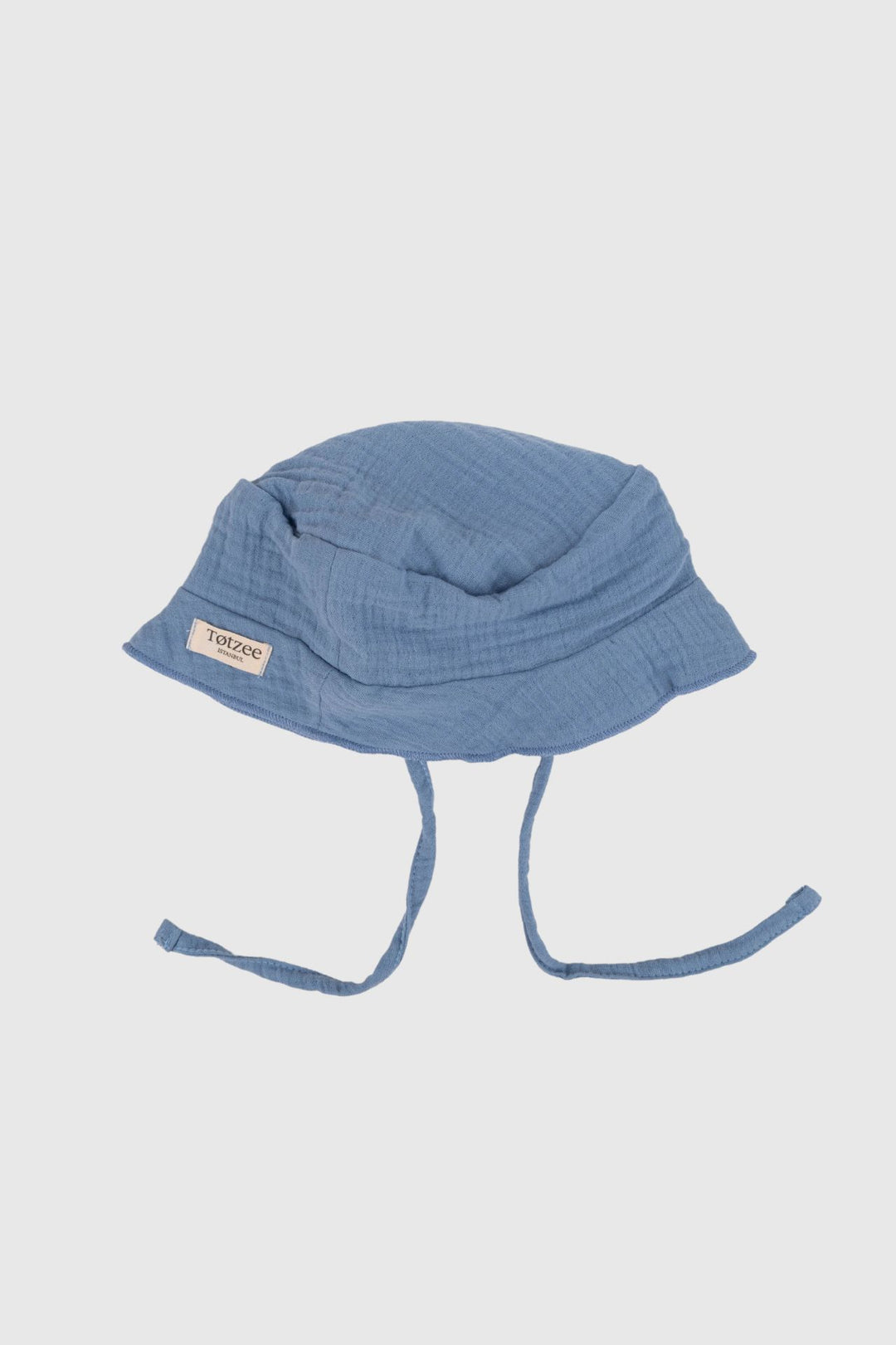 Totzee; Müslin Bucket Bağcıklı Şapka Okyanus Mavisi; Muslin Bucket Lace Up Hat Ocean Blue