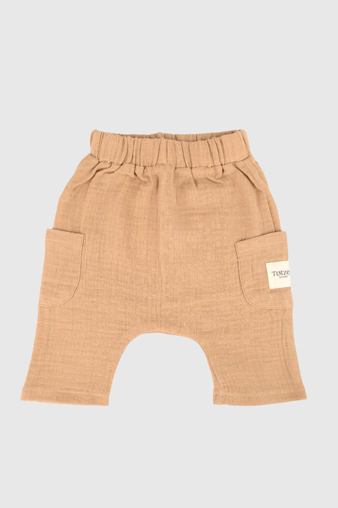 Totzee; Müslin Cepli Pantolon Kumsal Beji; Muslin Pocket Trousers Desert Sand