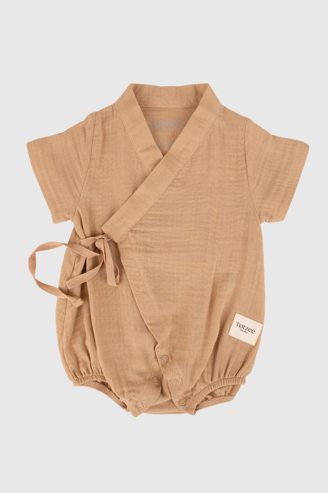 Totzee; Müslin Kısa Kimono Tulum Kumsal Beji; Muslin Short Kimono Romper Desert Sand