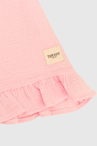 Totzee; Müslin İp Askılı Elbise Pembe; Muslin Strapped Dress Pink