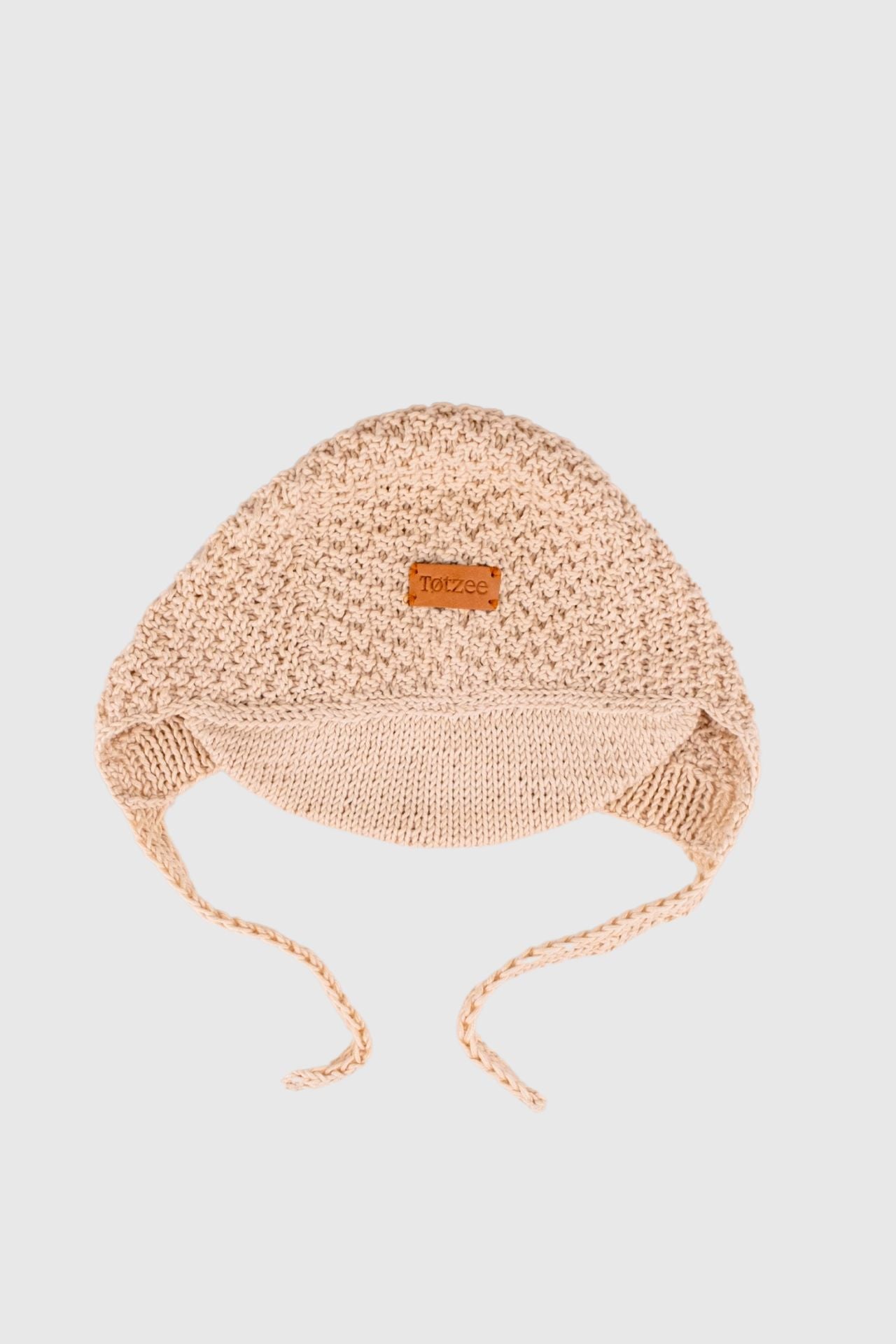 Totzee; Organik El Örgüsü Siperlikli Şapka Antik Beji; Organic Hand-Knitted Visor Hat Antique Beige