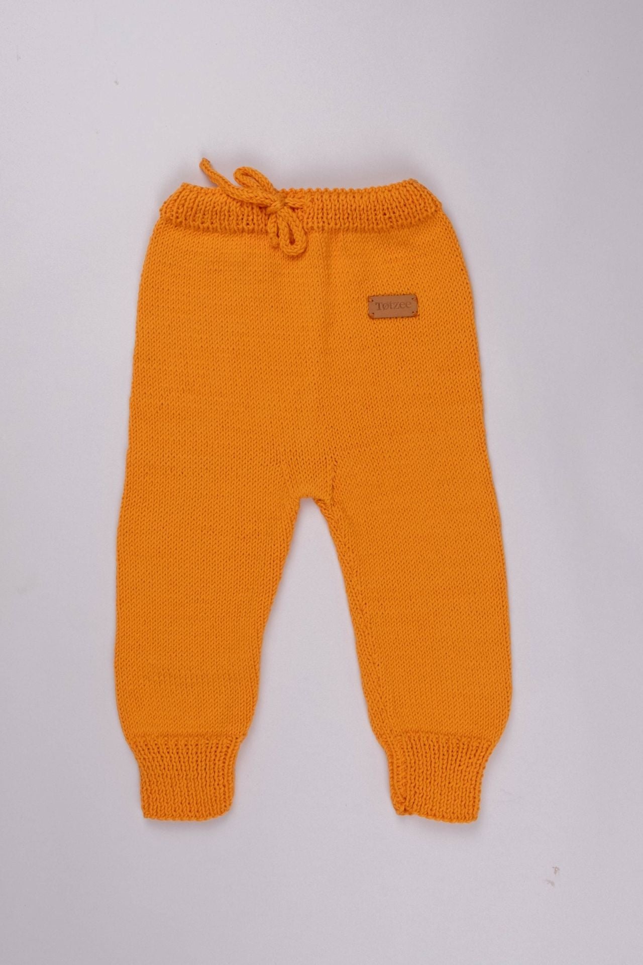 Totzee; Organik El Örgüsü Bağcıklı Pantolon Kavuniçi; Organic Knitted Jogger Trousers Pale Orange