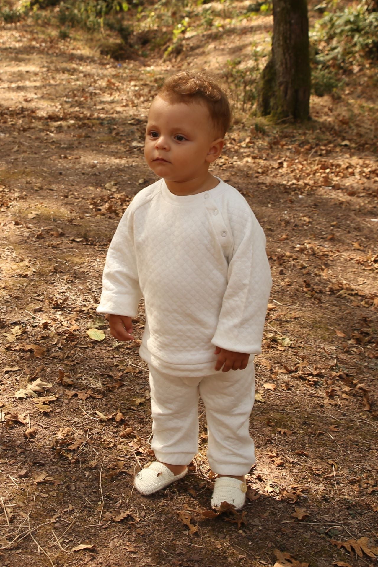 Totzee; Kapitone Harem Pantolon Ekru; Quilted Harem Trousers Ecru