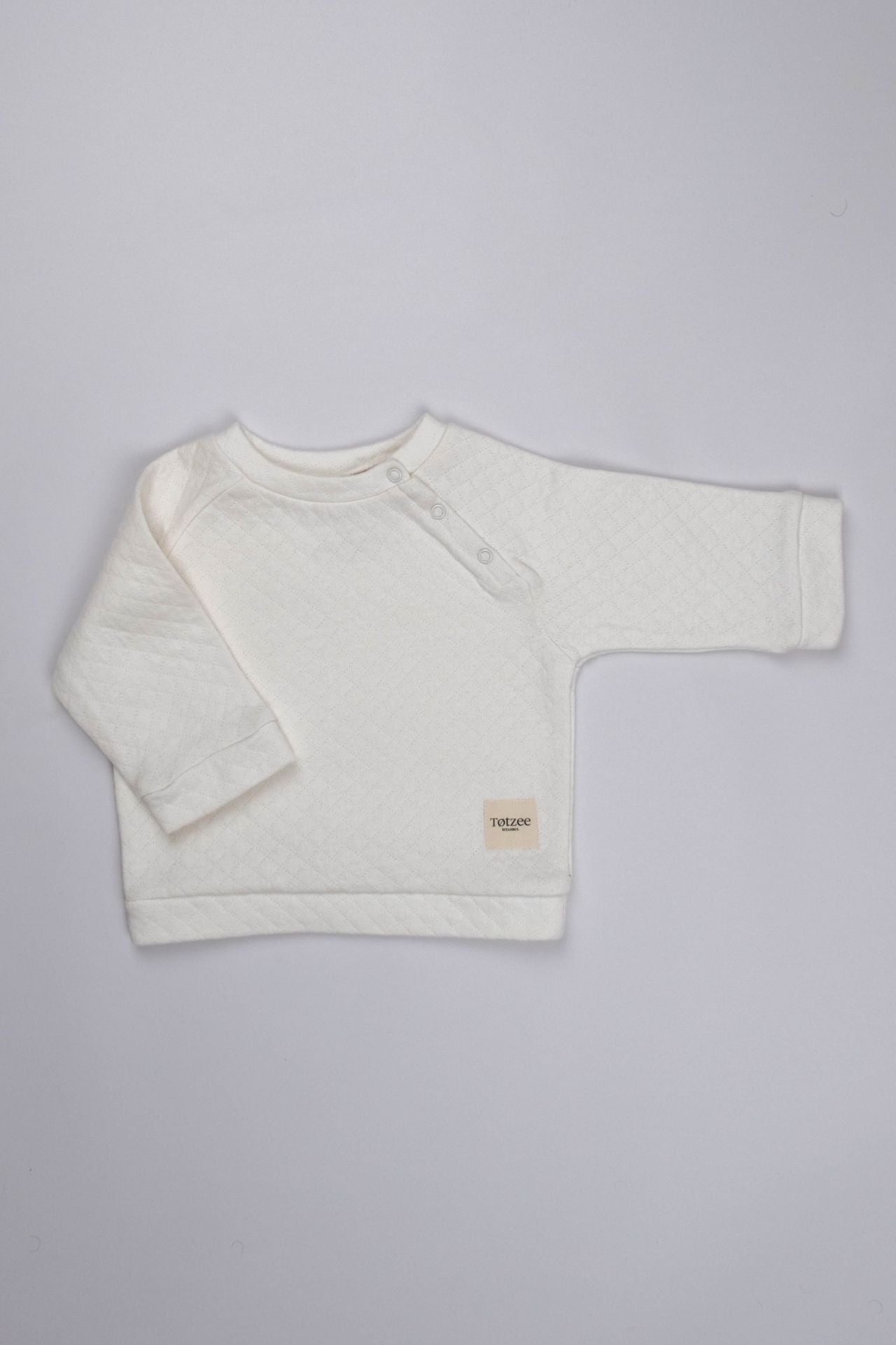 Totzee; Çıtçıtlı Kapitone Sweatshirt Ekru; Quilted Snap Sweatshirt Ecru
