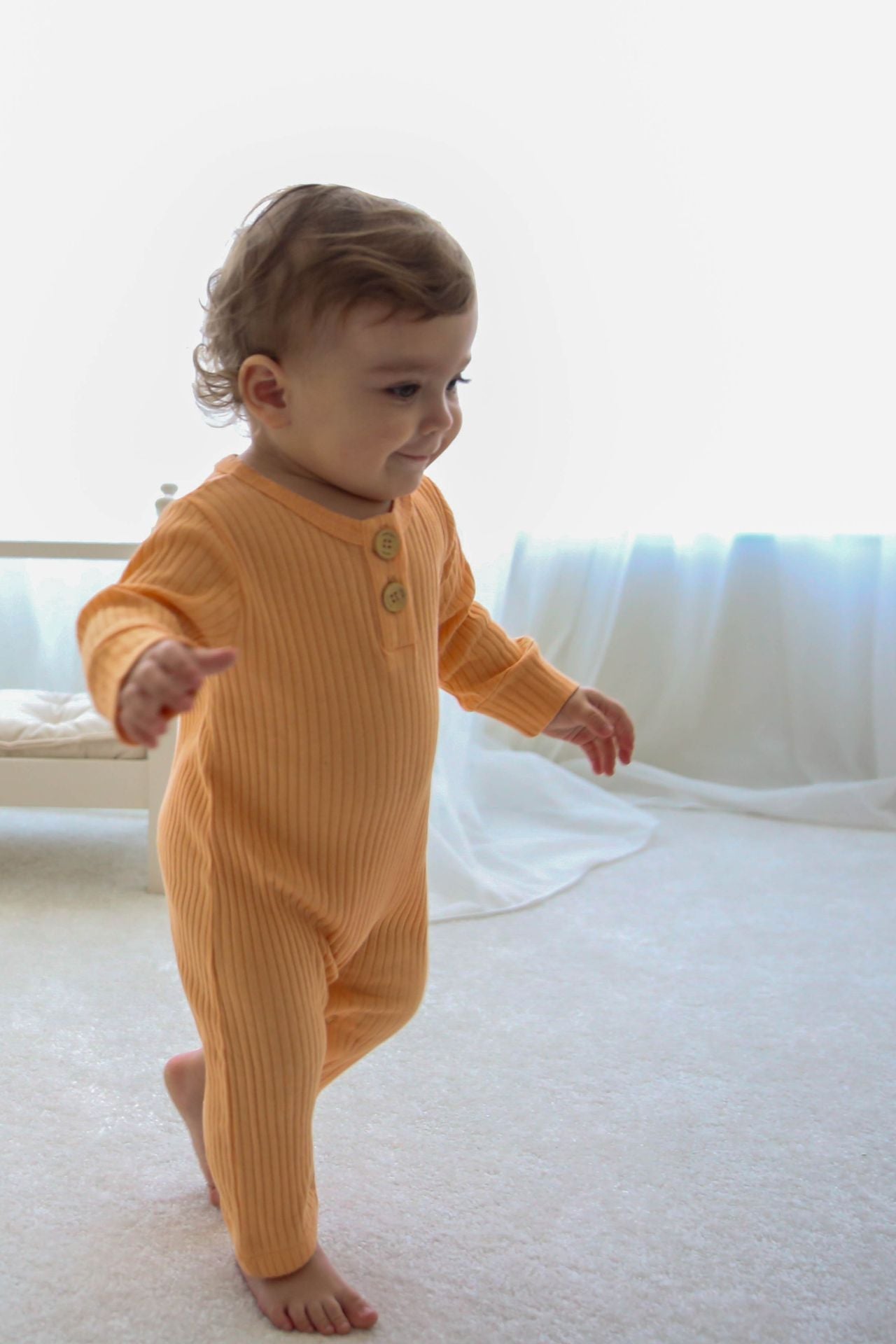 Totzee; Fitilli Tulum Somon; Ribbed Romper Salmon