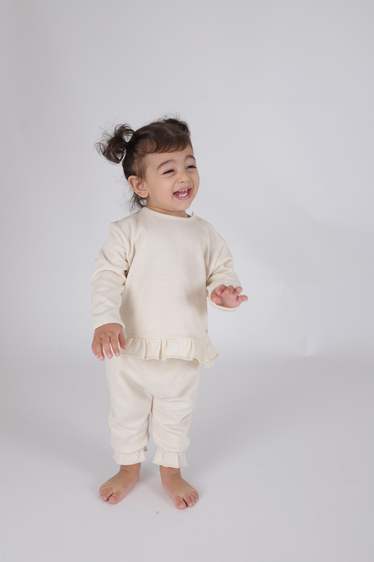 Totzee; Fırfırlı Pantolon Bej; Ruffled Trousers Beige