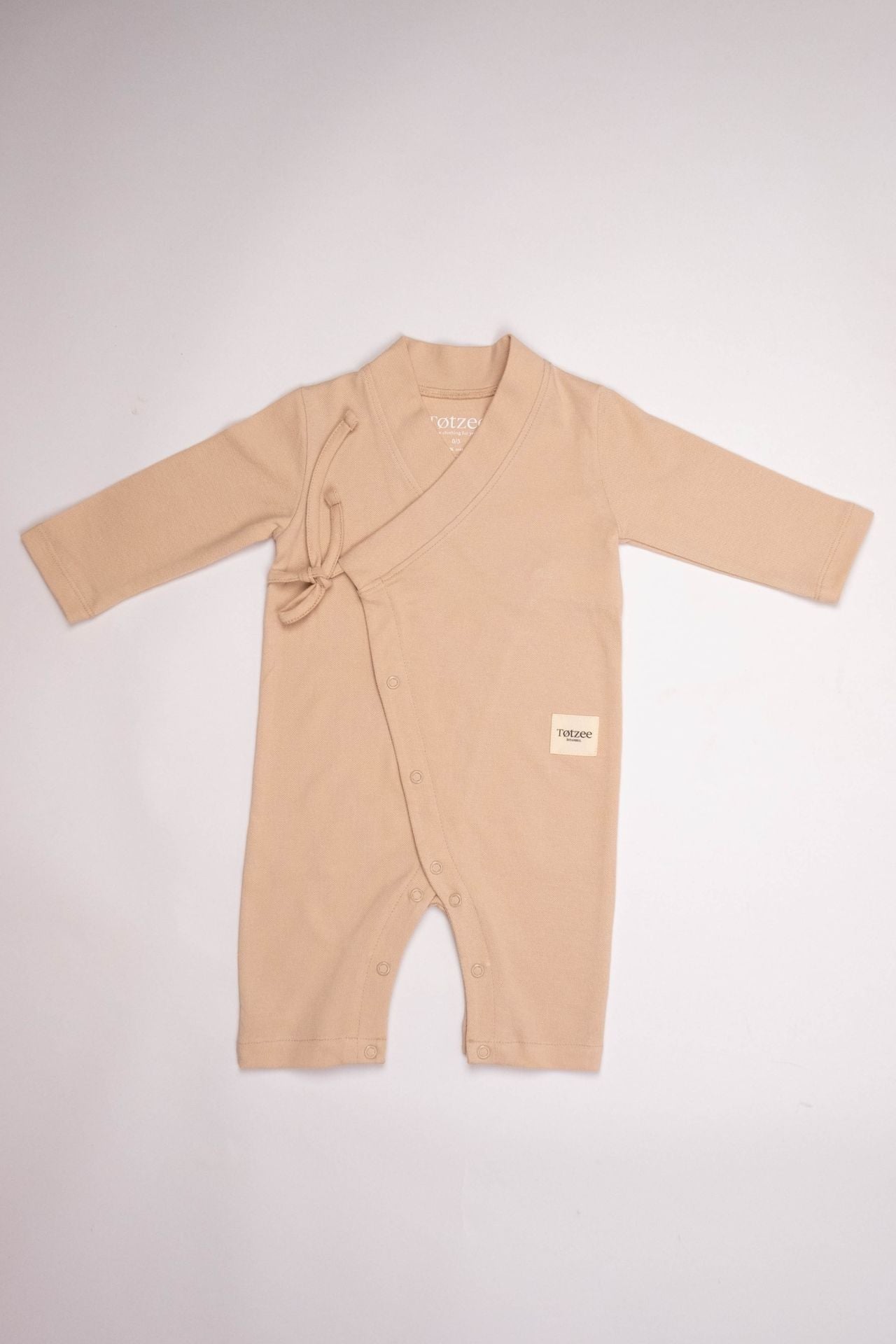 Totzee; Uzun Kimono Tulum Çakıltaşı; Long Kimono Jumpsuit Stone Beige