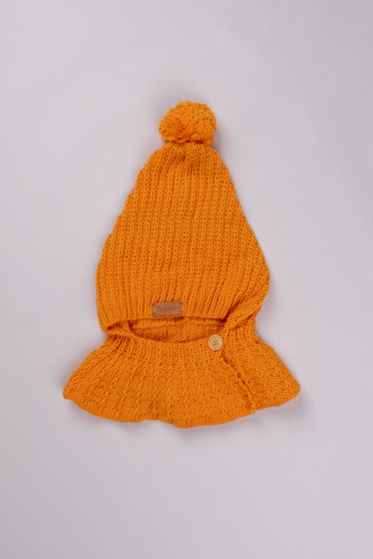 Totzee; Organik El Örgüsü Şövalye Şapka Kavuniçi; Organic Hand-Knitted Knight Hat Pale Orange