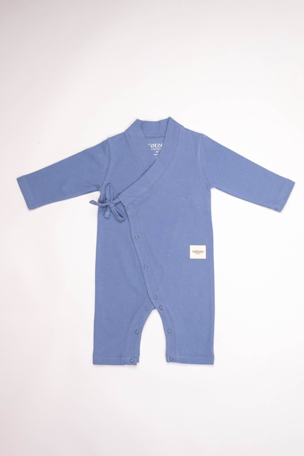 Totzee; Uzun Kimono Tulum Pastel Çivit; Long Kimono Jumpsuit Muted Indigo