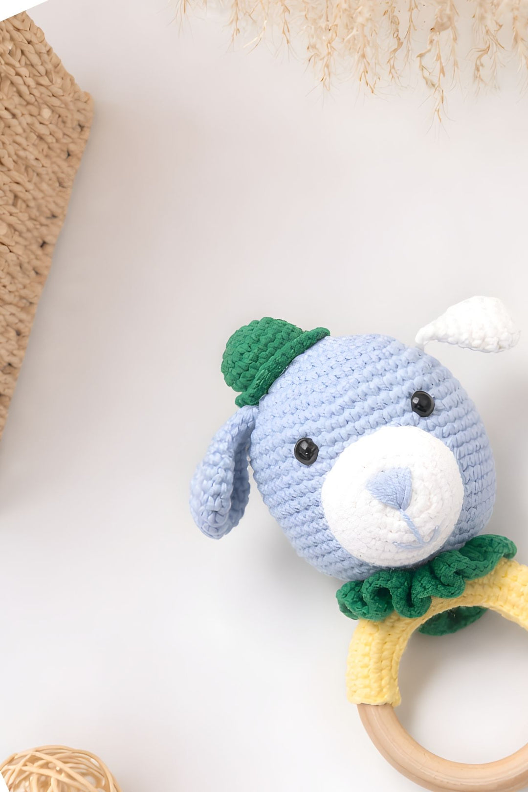 Totzee; Amigurumi Köpek Çıngırak Mavi; Amigurumi Dog Rattle Blue