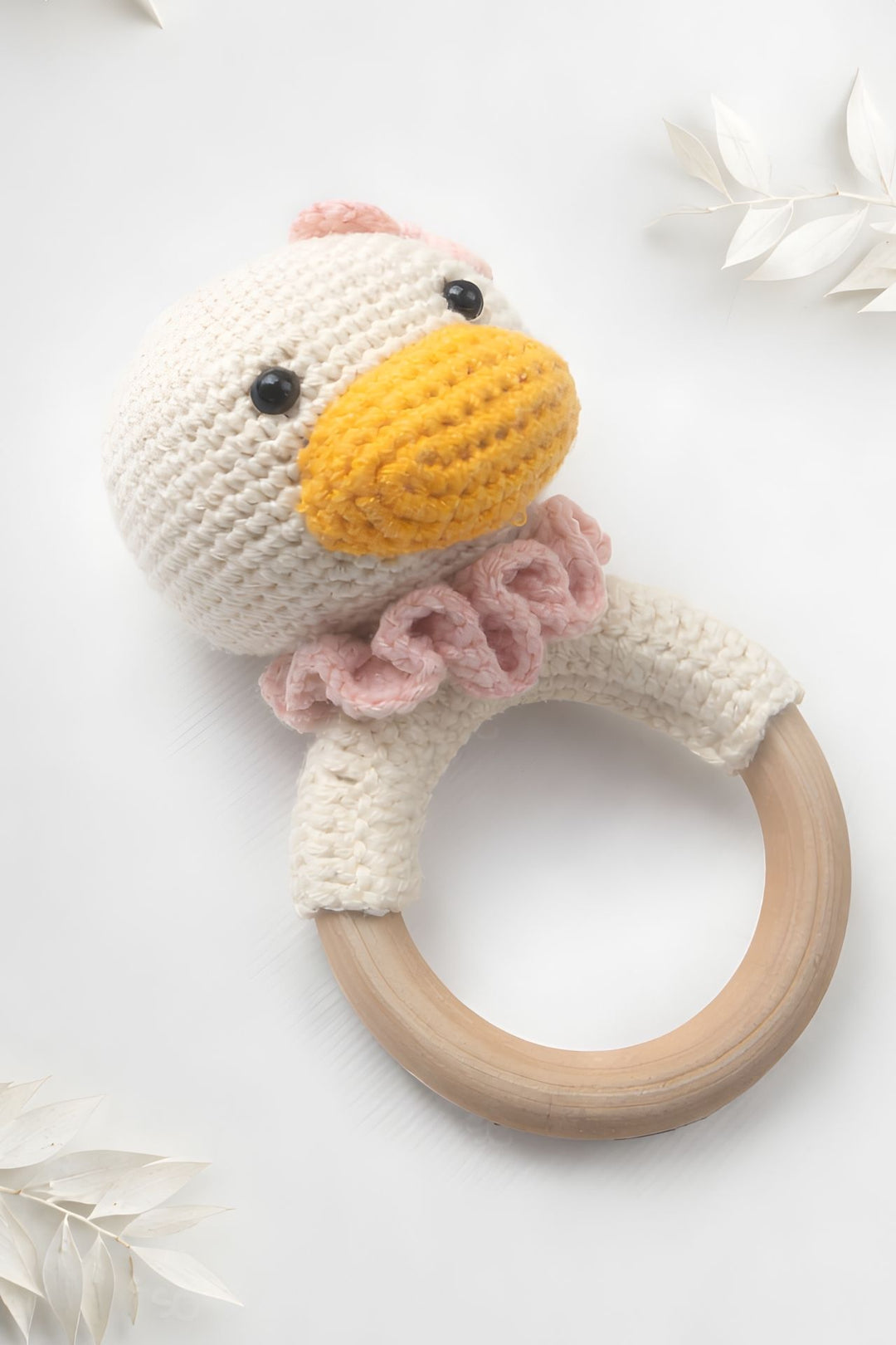 Totzee; Amigurumi Ördek Çıngırak Krem; Amigurumi Duck Rattle Cream