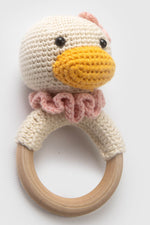 Totzee; Amigurumi Ördek Çıngırak Krem; Amigurumi Duck Rattle Cream