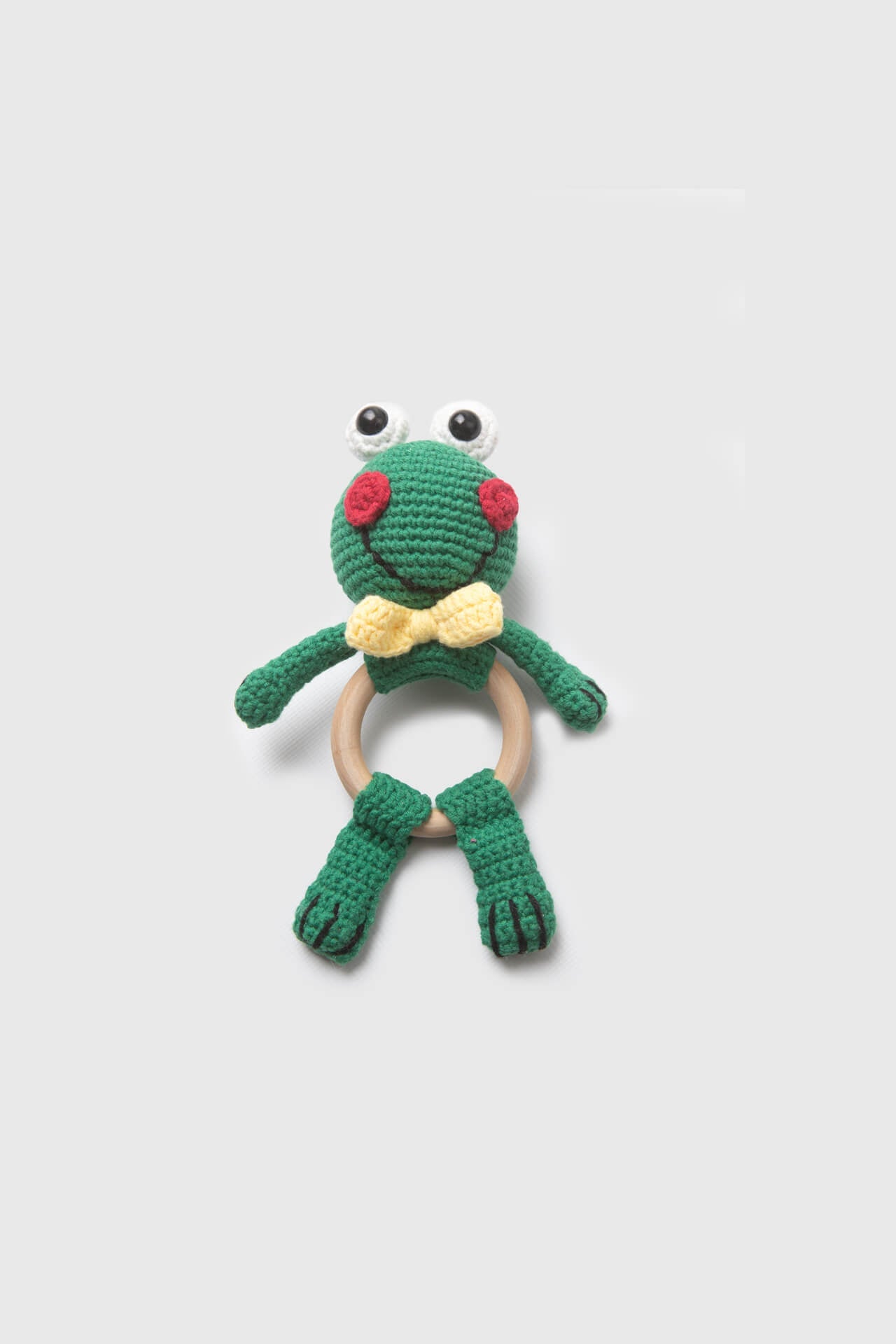 Amigurumi Frog Rattle Green – Handcrafted Baby Toy | Totzee