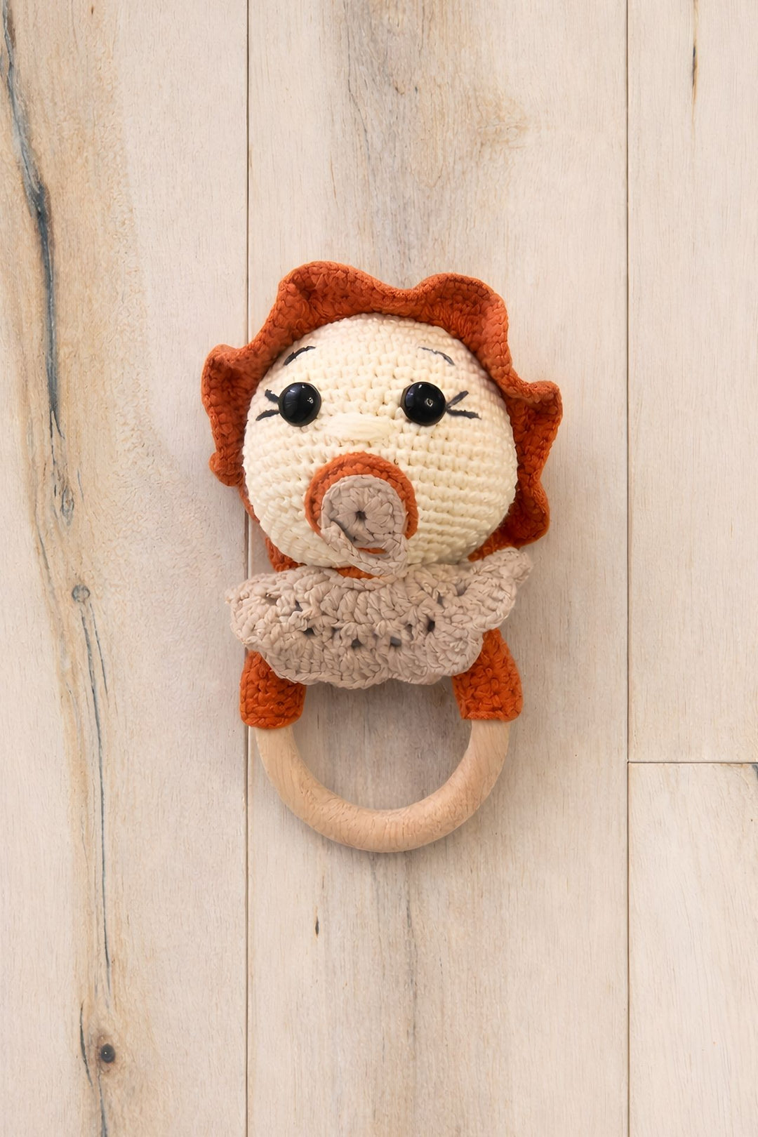 Totzee; Amigurumi Emzikli Bebek Çıngırak Mercan & Bej; Amigurumi Pacifier Doll Rattle Coraline & Beige