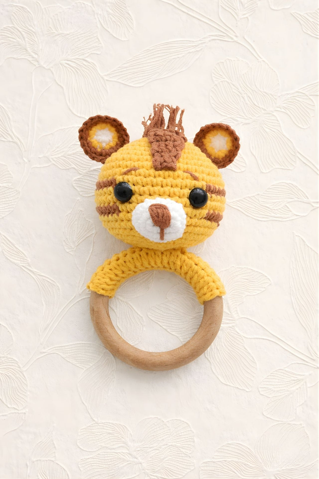 Totzee; Amigurumi Kaplan Çıngırak Sarı & Kahverengi; Amigurumi Tiger Rattle Yellow & Brown
