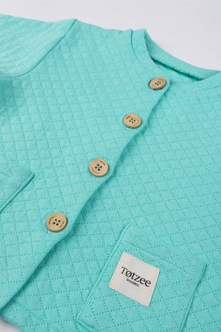 Totzee; Düğmeli Basic Ceket Mint Yeşili; Buttoned Basic Jacket Mint Green