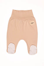 Totzee; Yüksek Bel Basic Patikli Pantolon Kahve Köpüğü; High Waist Basic Footed Trousers Coffee Foam