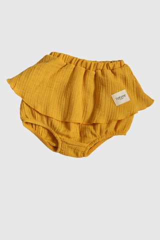 Totzee; Müslin Etekli Şort Sonbahar Sarısı; Muslin Bloomer Skirt Autumn Yellow