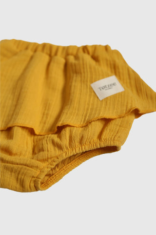 Totzee; Müslin Etekli Şort Sonbahar Sarısı; Muslin Bloomer Skirt Autumn Yellow