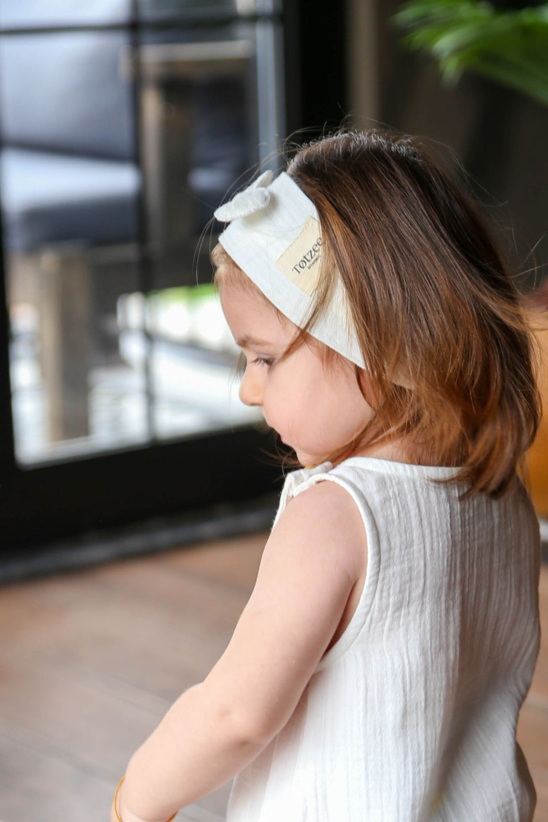 Totzee; Müslin Fiyonklu Saç Bandı Ekru; Muslin Bow Headband Ecru