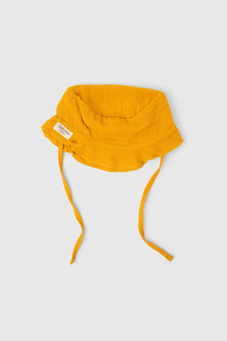 Totzee; Müslin Bucket Bağcıklı Şapka Sonbahar Sarısı; Muslin Bucket Lace Up Hat Autumn Yellow