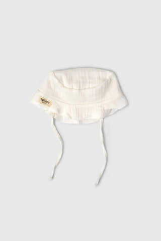 Totzee; Müslin Bucket Bağcıklı Şapka Ekru; Muslin Bucket Lace Up Hat Ecru