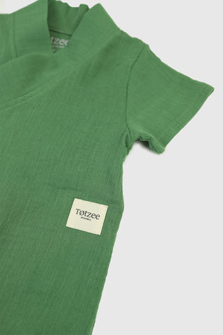 Totzee; Müslin Uzun Kimono Tulum Çimen Yeşili; Muslin Long Kimono Romper Irish Green