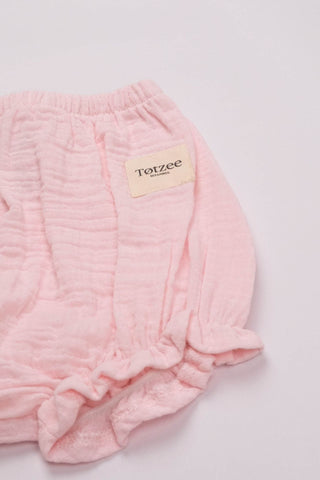 Totzee; Müslin Fırfırlı Şort Pembe; Muslin Ruffled Bloomer Pink