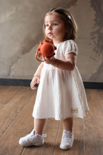 Totzee; Müslin Gipe Elbise Ekru; Muslin Smocked Dress Ecru