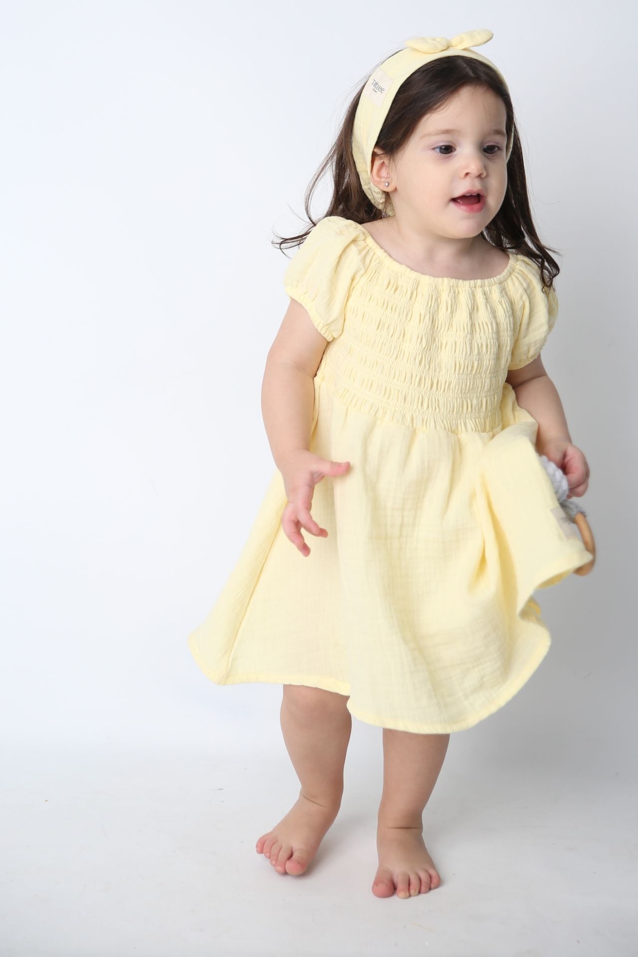 Totzee; Müslin Gipe Elbise Yaz Işığı; Muslin Smocked Dress Sunlit Summer