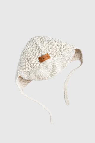 Totzee; Organik El Örgüsü Siperlikli Şapka Antik Beji; Organic Hand-Knitted Visor Hat Antique Beige