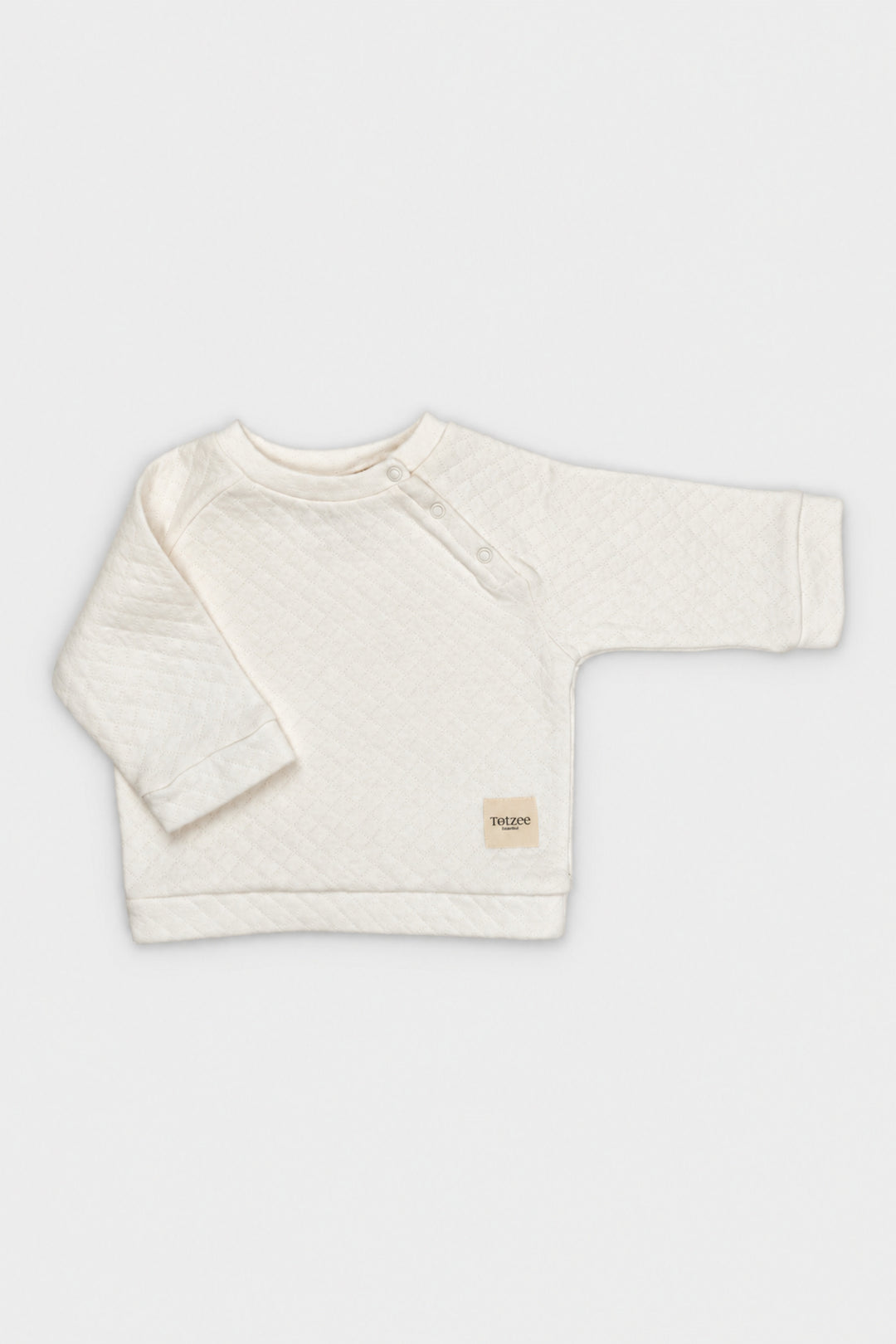 Totzee; Çıtçıtlı Kapitone Sweatshirt Ekru; Quilted Snap Sweatshirt Ecru