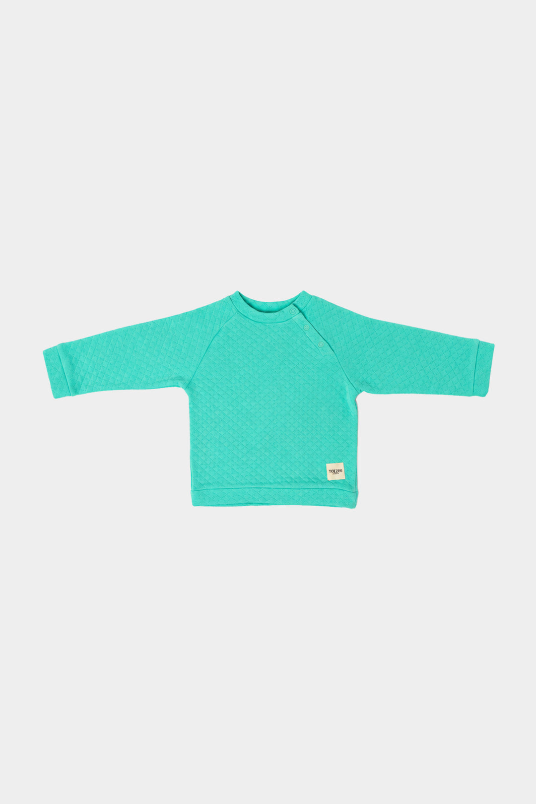 Totzee; Çıtçıtlı Kapitone Sweatshirt Mint Yeşili; Quilted Snap Sweatshirt Mint Green