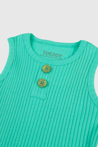 Totzee; Kolsuz Fitilli Body Mint Yeşili; Sleeveless Ribbed Body Mint Green