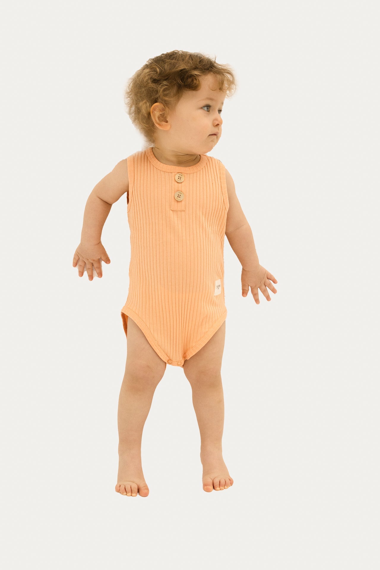 Totzee; Kolsuz Fitilli Body Somon; Sleeveless Ribbed Body Salmon
