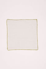Totzee; Müslin Yeşil Kroşeta Detaylı Bebek Mendili Ekru; Muslin Green Crochet Detail Baby Wipe Ecru