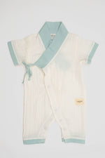 Totzee; Müslin Uzun Kimono Tulum Ekru & Camgöbeği; Muslin Long Kimono Jumpsuit Ecru & Cyan