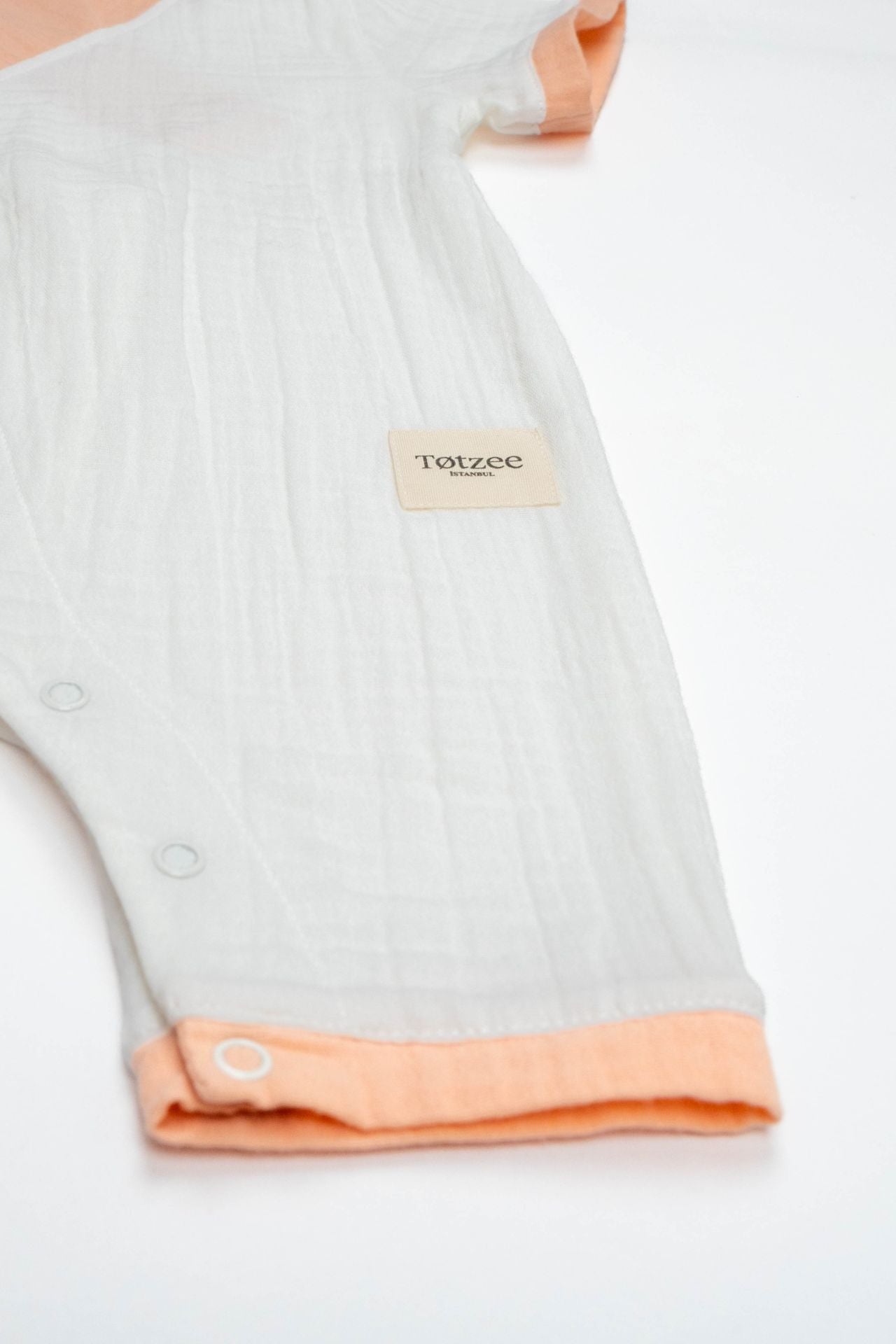 Totzee; Müslin Uzun Kimono Tulum Ekru & Somon; Muslin Long Kimono Jumpsuit Ecru & Salmon