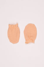 Totzee; Müslin Yenidoğan Eldiven Açık Somon; Muslin Newborn Mittens Soft Salmon