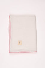 Totzee; Müslin Yenidoğan Pembe Kroşeta Detaylı Pike Ekru;  Muslin Newborn Pink Crochet Detail Baby Blanket