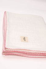 Totzee; Müslin Yenidoğan Pembe Kroşeta Detaylı Pike Ekru;  Muslin Newborn Pink Crochet Detail Baby Blanket