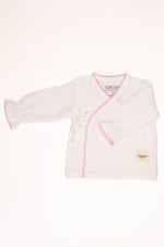 Totzee; Müslin Yenidoğan Pembe Kroşeta Detaylı Üst Ekru; Muslin Newborn Pink Crochet Detail Top