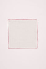 Totzee; Müslin Pembe Kroşeta Detaylı Bebek Mendili Ekru; Muslin Pink Crochet Detail Baby Wipe Ecru
