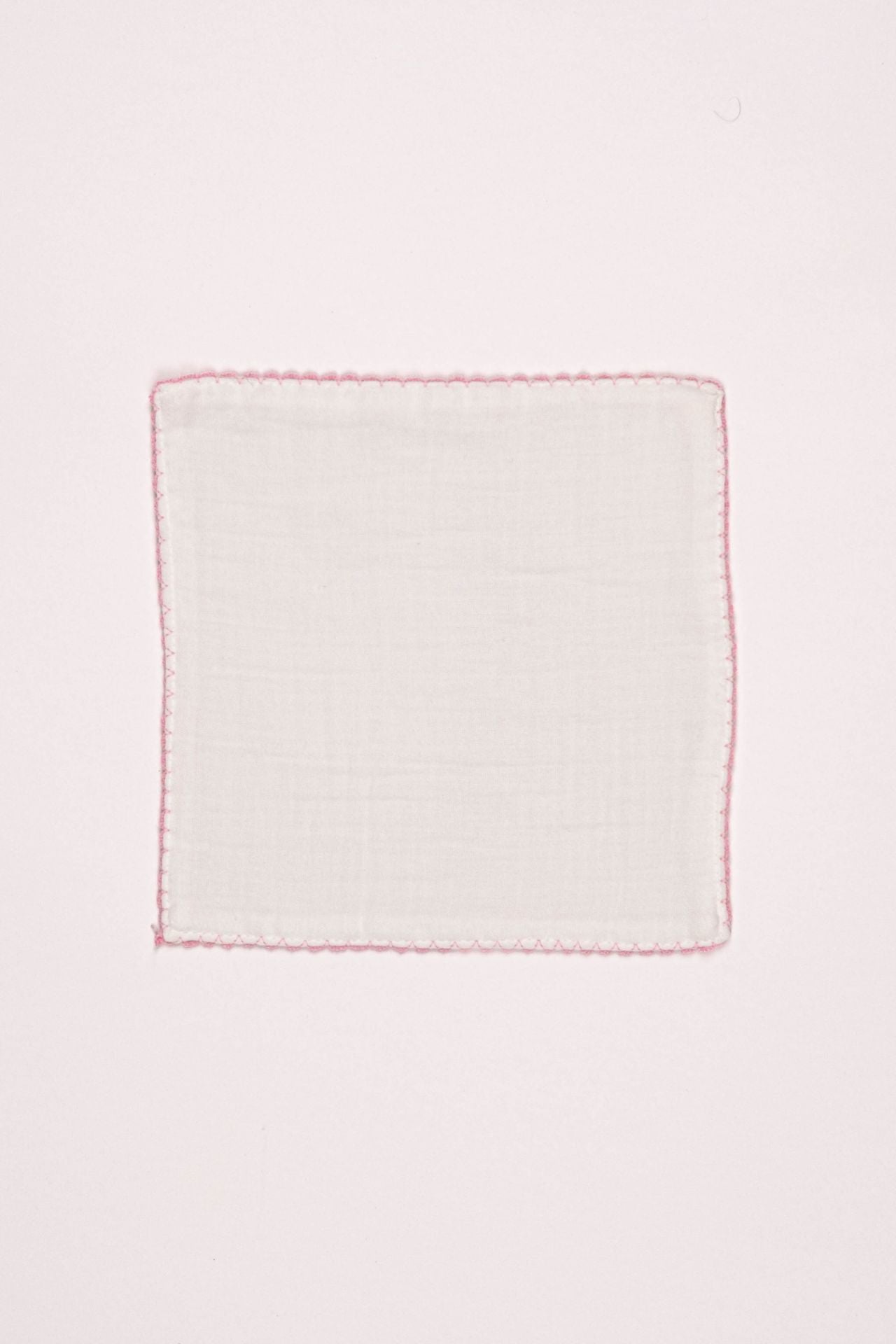 Totzee; Müslin Pembe Kroşeta Detaylı Bebek Mendili Ekru; Muslin Pink Crochet Detail Baby Wipe Ecru